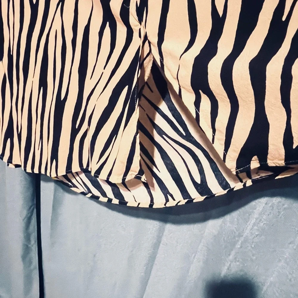 Talbots Black and Tan Zebra Midi Dress - Picture 4 of 6